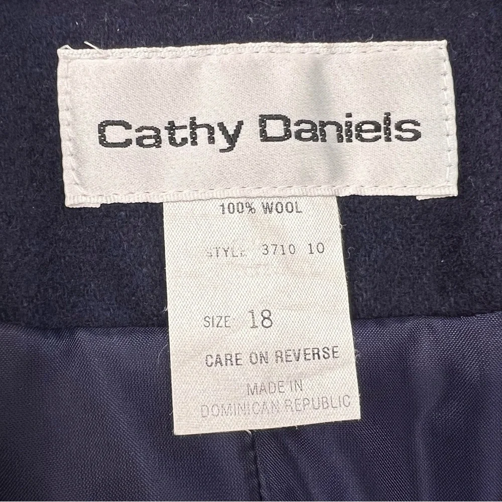 Cathy Daniel’s 100% Wool‎ 1 Button Work Blazer Women’s Blue Size 16